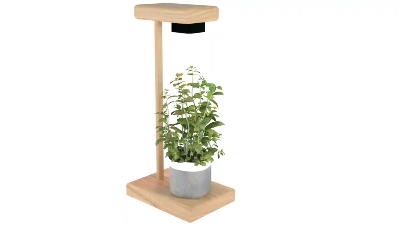 Grow Light with stand and plant - 3D Render